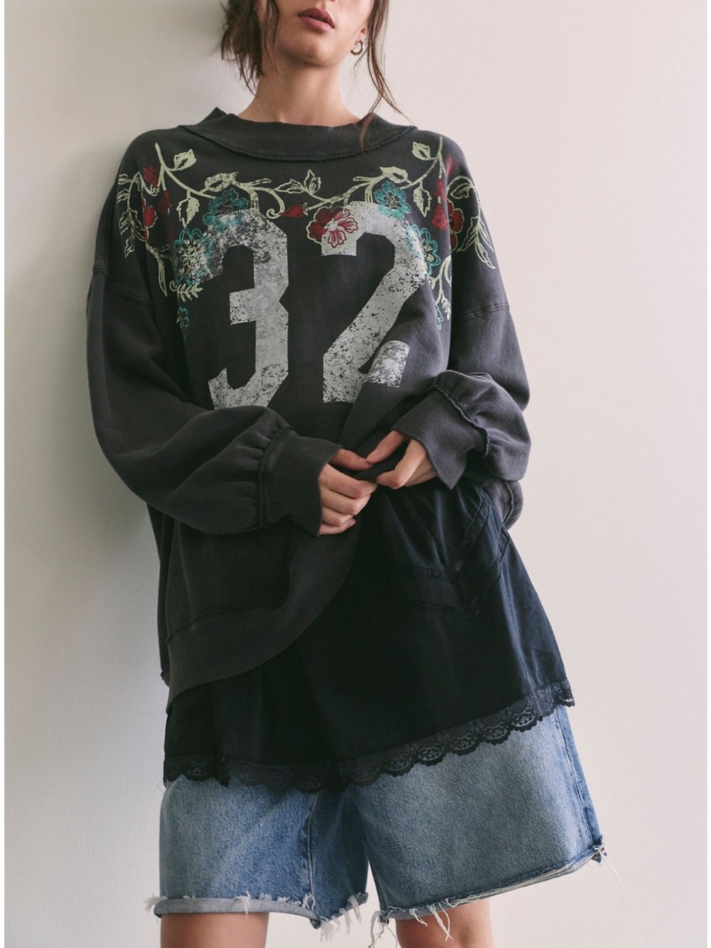 PALM SPRINGS GRAPHIC PULLOVER WASHED BLACK